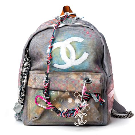 coco chanel graffiti backpack|authentic Chanel graffiti backpack.